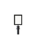 Montour Line Stanchion Post Top Sign Frame 8.5x11" V BLK Steel, LINE FORMS HERE HDSF-8511-V-BK-LINEFORMSHERE